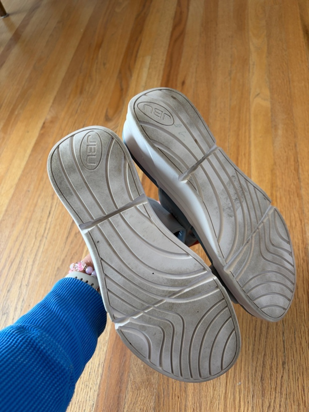JBU Dusty Blue Double Buckle Slide Sandals - Picture 5 of 6